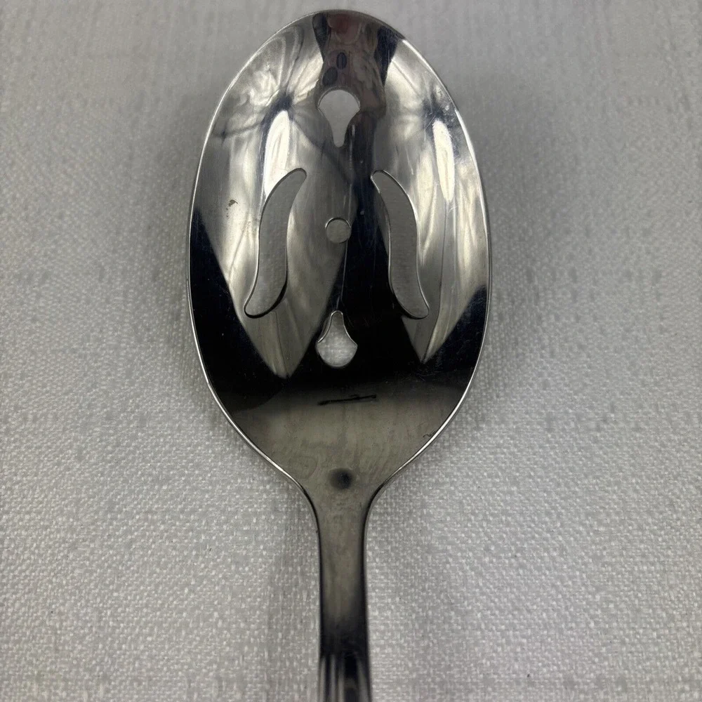 Sears Roebuck‎ Provincial Rose Pierced Slotted Serving Spoon 8 3/8